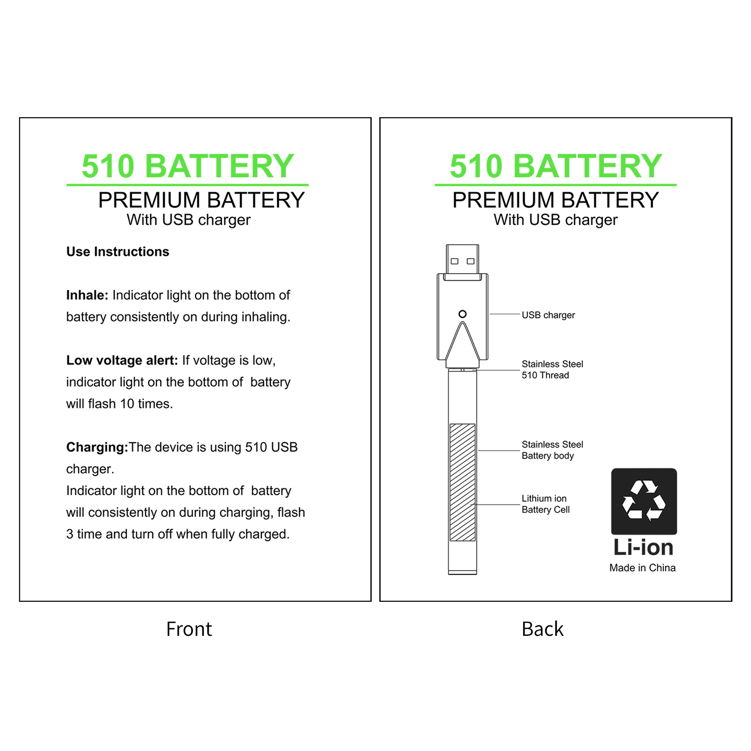 CannBro 510 Draw Activated Vape Battery