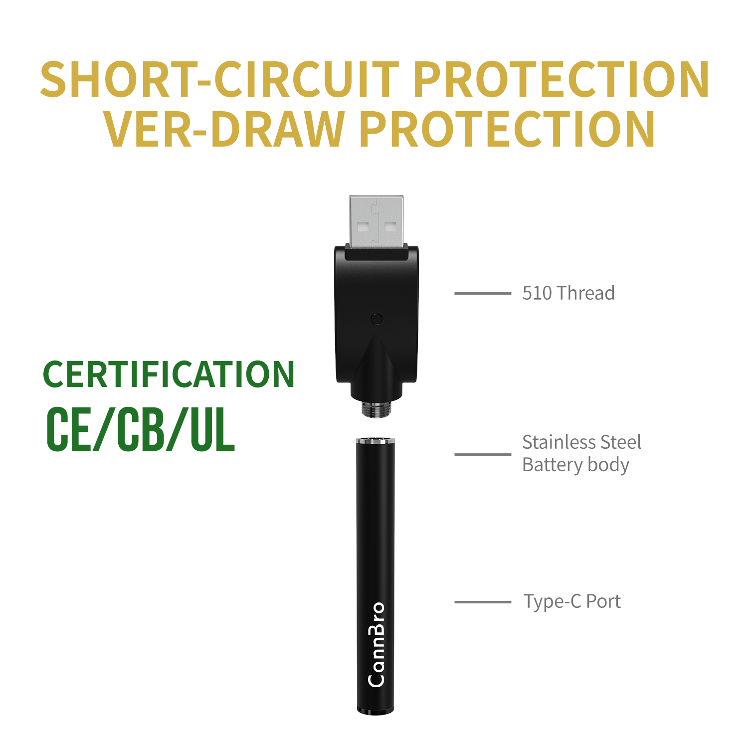 CannBro 510 Draw Activated Vape Battery