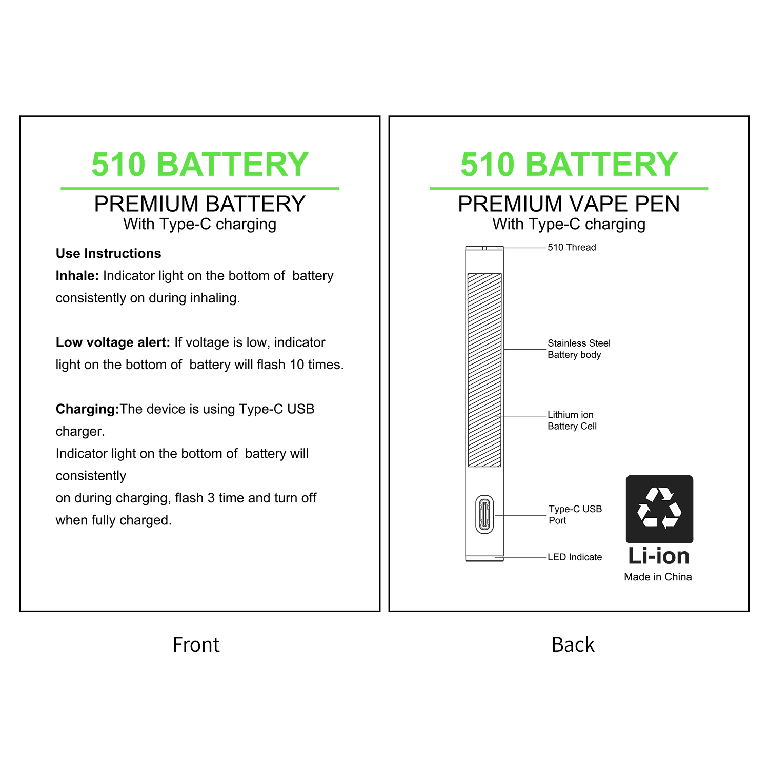CannBro 510 Draw Activated Vape Battery
