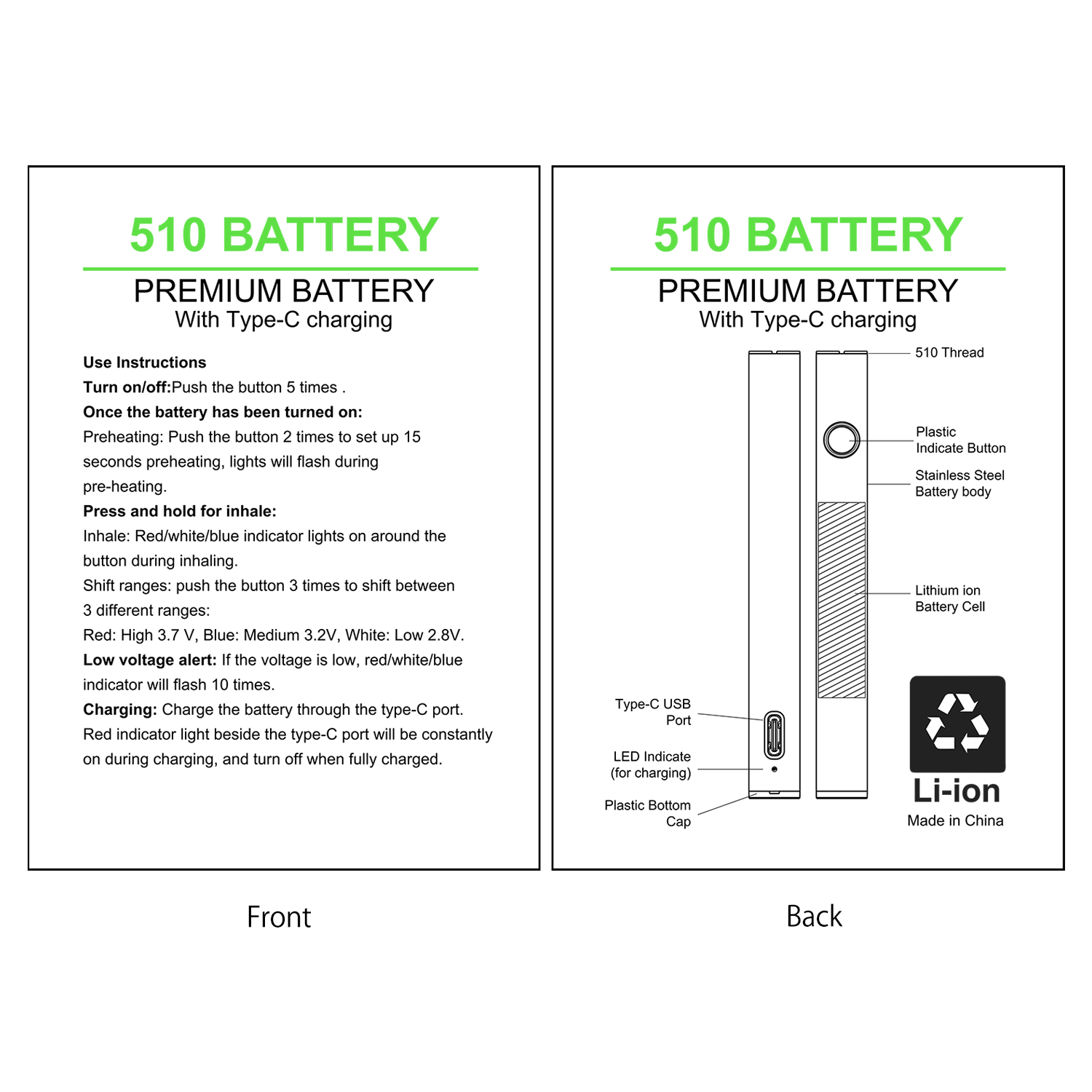 CannBro 510 Button Battery